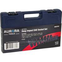 SAE Socket Set, 19 Pcs, Impact, 1/2" Drive Size, Deep Nuna Depot Inc.