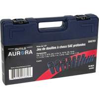 SAE Socket Set, 19 Pcs, Impact, 1/2" Drive Size, Deep Nuna Depot Inc.