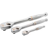 Ensemble de rochet &agrave; t&ecirc;te en goutte enti&egrave;rement polie avec prises 1/4", 3/8" & 1/2" 120XP Nuna Depot Inc.