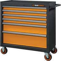 GSX Series Rolling Tool Cabinet, 6 Drawers, 36" W x 18-1/5" D x 37-2/5" H, Black/Orange Nuna Depot Inc.