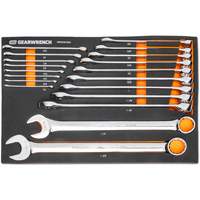 12-Point Long Pattern Combination SAE Wrench Set in Foam Storage Tray, Open-Ended, 19 Pieces, Imperial Nuna Depot Inc.