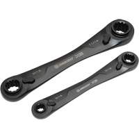 X6 4-in-1 Black Oxide Spline Ratcheting SAE Wrench Set, 2 Pieces, Imperial Nuna Depot Inc.