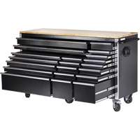 HDRC7220 HD Series Roller Cabinet, 20 Drawers, 72" W x 24" D x 42-3/10" H, Black Nuna Depot Inc.