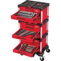 366-Piece Master Mechanics Hand Tool Set with PACKOUT Drawers & Dolly, 16-3/10" x 22-1/5" x 48-5/8", Black/Red Nuna Depot Inc.