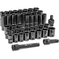 Jeu de douilles SAE/m&eacute;triques &agrave; 6 pans, 44 Mcx, Chocs, Prise de 1/2", Profond Nuna Depot Inc.