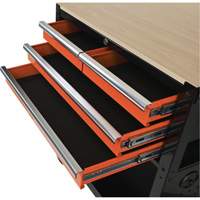 Utility Cart, 4 Drawers, Black/Orange Nuna Depot Inc.