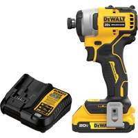 ATOMIC COMPACT SERIESMAX* Brushless Cordless Compact Impact Driver Kit, 1/4", 1700 in-lbs Max. Torque, 20 V, Lithium-Ion Nuna Depot Inc.