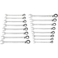 Jeu de cl&eacute;s r&eacute;versibles &agrave; 12 pans et 90 dents, Cl&eacute; polygonale, 16 morceaux, M&eacute;trique Nuna Depot Inc.