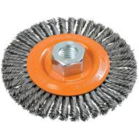 Stringer Bead Knotted Wire Brush, 4-1/2" Dia., 0.02" Fill, 5/8"-11 Arbor, Steel Nuna Depot Inc.