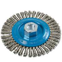 Knot-Twisted Stringer Bead Wire Wheel, 5" Dia., 0.02" Fill, 5/8"-11 Arbor, Aluminum/Stainless Steel Nuna Depot Inc.
