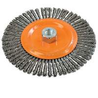 Stringer Bead Knotted Wire Brush, 6-7/8" Dia., 0.02" Fill, 5/8"-11 Arbor, Steel Nuna Depot Inc.