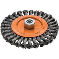 Wide Knotted Wire Wheel Brush, 5/8"-11 Arbor, Steel Nuna Depot Inc.