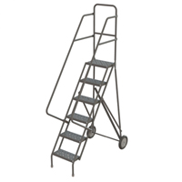 Steel Rolling Ladder, 6 Steps, 16" Step Width, 60" Platform Height, Steel Nuna Depot Inc.