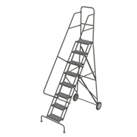 Steel Rolling Ladder, 8 Steps, 16" Step Width, 80" Platform Height, Steel Nuna Depot Inc.