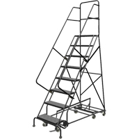 All Directional Rolling Ladder, 8 Steps, 24" Step Width, 80" Platform Height, Steel Nuna Depot Inc.