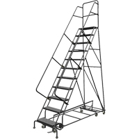 All Directional Rolling Ladder, 11 Steps, 24" Step Width, 110" Platform Height, Steel Nuna Depot Inc.