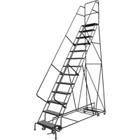 All Directional Rolling Ladder, 13 Steps, 24" Step Width, 130" Platform Height, Steel Nuna Depot Inc.