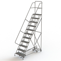 All Directional Rolling Ladder, 11 Steps, 24" Step Width, 110" Platform Height, Steel Nuna Depot Inc.