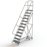 All Directional Rolling Ladder, 12 Steps, 24" Step Width, 120" Platform Height, Steel Nuna Depot Inc.