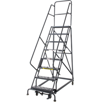 Heavy Duty Rolling Ladder, 8 Steps, 24" Step Width, 80" Platform Height, Steel Nuna Depot Inc.