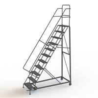 Heavy Duty Rolling Ladder, 11 Steps, 24" Step Width, 110" Platform Height, Steel Nuna Depot Inc.