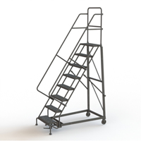 Heavy Duty Rolling Ladder, 8 Steps, 24" Step Width, 80" Platform Height, Steel Nuna Depot Inc.