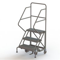 Safety Slope Rolling Ladder, 3 Steps, Serrated, 50° Incline, 30" High Nuna Depot Inc.