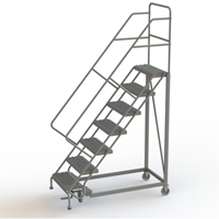 Safety Slope Rolling Ladder, 7 Steps, Serrated, 50° Incline, 70" High Nuna Depot Inc.
