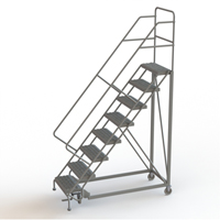 Safety Slope Rolling Ladder, 8 Steps, Serrated, 50° Incline, 80" High Nuna Depot Inc.