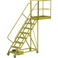 Cantilever Rolling Ladder, Unsupported, 8 Steps, 40" Platform Depth, 80" Platform Height Nuna Depot Inc.