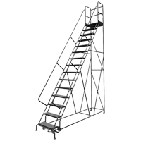 Deep Top Step Rolling Ladder, 15 Steps, 24" Step Width, 150" Platform Height, Steel Nuna Depot Inc.