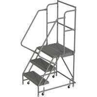 Deep Top Step Rolling Ladder, 3 Steps, 16" Step Width, 30" Platform Height, Steel Nuna Depot Inc.