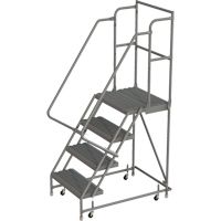 Deep Top Step Rolling Ladder, 4 Steps, 16" Step Width, 40" Platform Height, Steel Nuna Depot Inc.