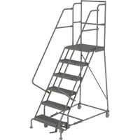 Deep Top Step Rolling Ladder, 6 Steps, 16" Step Width, 60" Platform Height, Steel Nuna Depot Inc.