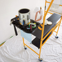 nsemble d'&eacute;chafaudage &agrave; montant de s&eacute;curit&eacute; & tablette pour outils de 4' Jobsite Series, Cadre Acier, 49-1/2" p x 57-3/4" h Nuna Depot Inc.