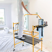 nsemble d'&eacute;chafaudage &agrave; montant de s&eacute;curit&eacute; & tablette pour outils de 4' Jobsite Series, Cadre Acier, 49-1/2" p x 57-3/4" h Nuna Depot Inc.