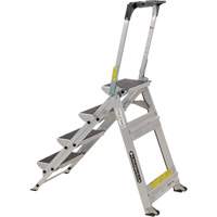 Tilt & Roll Step Stool Ladder, 4 Steps, 44.25" x 22.13" x 59" High Nuna Depot Inc.