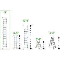 Telescoping Multi-Position Ladder, 2.916' - 9.75', Aluminum, 300 lbs., CSA Grade 1A Nuna Depot Inc.