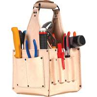 Porte-outils pour &eacute;lectricien et travaux d'entretien, Cuir, 17 pochettes, Beige Nuna Depot Inc.