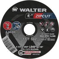 Meule &agrave; tronçonner Zipcut, 4-1/2" x 3/64", Arbre de 7/8", Type 1, Oxyde d'aluminium, 13 300 Tr/min Nuna Depot Inc.