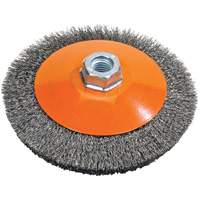 Saucer Crimped Wire Wheel, 5" Dia., 0.012" Fill, 5/8"-11 Arbor Nuna Depot Inc.