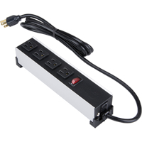Indoor Brushed Aluminum Power Bar, 4 Outlet(s), 6' Nuna Depot Inc.
