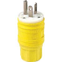 Wetguard Watertight Straight Blade Plug, Plastic, 20 A, 250 V Nuna Depot Inc.