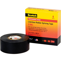 Scotch&reg; Linerless Rubber Splicing Tape 130C, 25.4 mm (1") x 9.14 m (30'), Black Nuna Depot Inc.