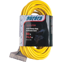 Vinyl Extension Cord with Light Indicator, Outdoor, SJTOW, 12/3 AWG, 15 A, 3 Outlet(s), 50' Nuna Depot Inc.