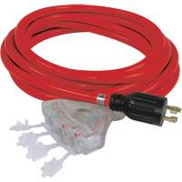 Generator Extension Cord with Quad Tap, STW, 10 AWG, 20 A, 4 Outlet(s), 25' Nuna Depot Inc.