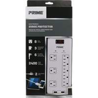 USB Charging Surge Protectors, 8 Outlets, 2400 J, 1875 W, 6' Cord Nuna Depot Inc.
