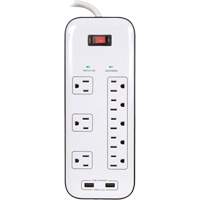 USB Charging Surge Protectors, 8 Outlets, 2400 J, 1875 W, 6' Cord Nuna Depot Inc.