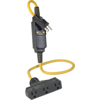 Triple-Tap Inline GCFI Extension Cord & Connector, 120 V, 15 Amps, 3' Cord Nuna Depot Inc.
