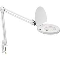 Adjustable Magnifier Lamp, 5 Diopter, LED Light, 47" Arm, C-Clamp, White Nuna Depot Inc.